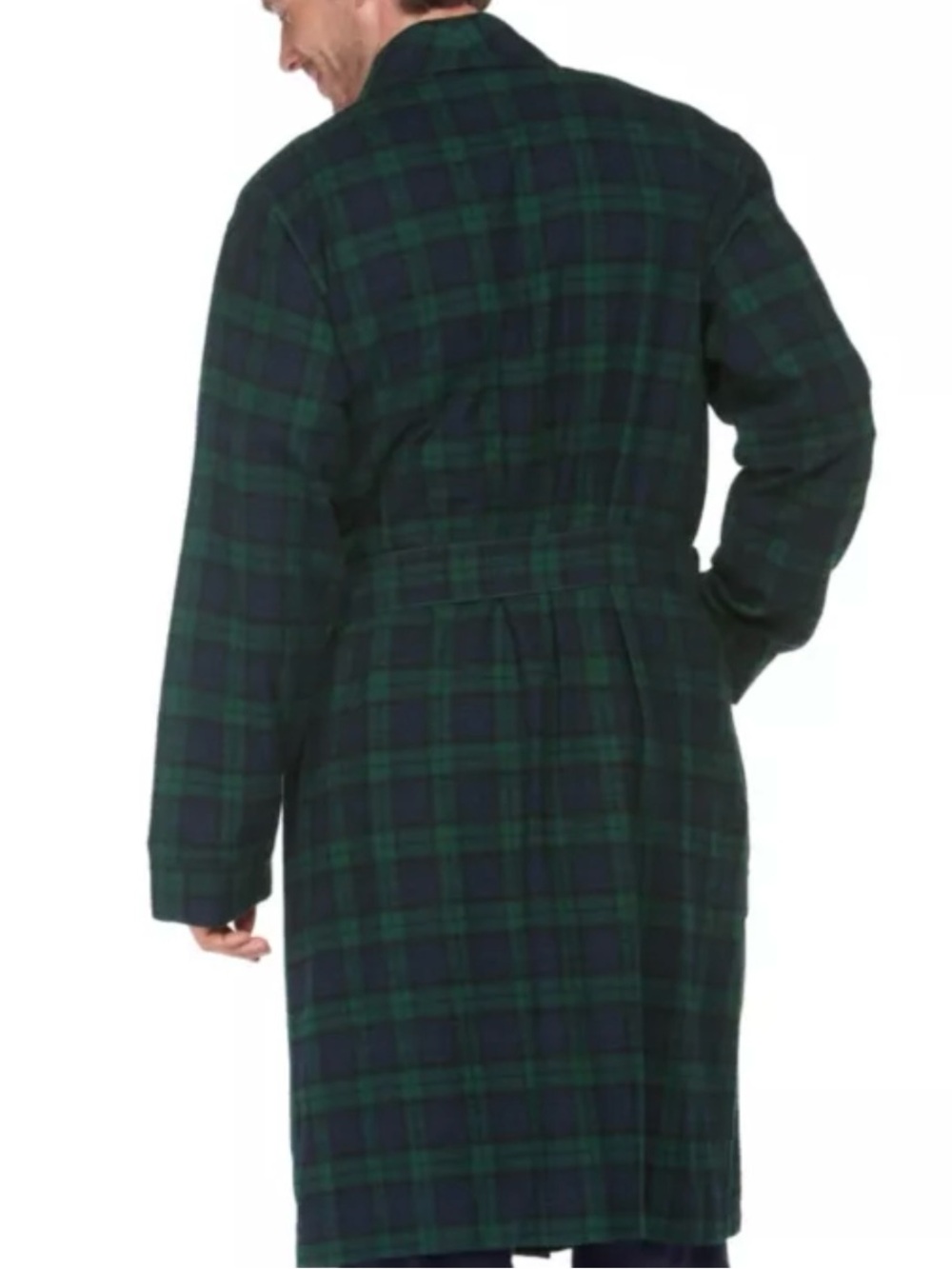 L.L. Bean tartan plaid men’s cotton robe size Large - Picture 4 of 9